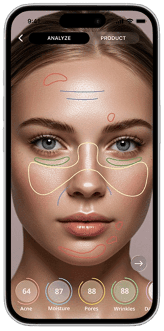 Smart Beauty skin analysis app screen