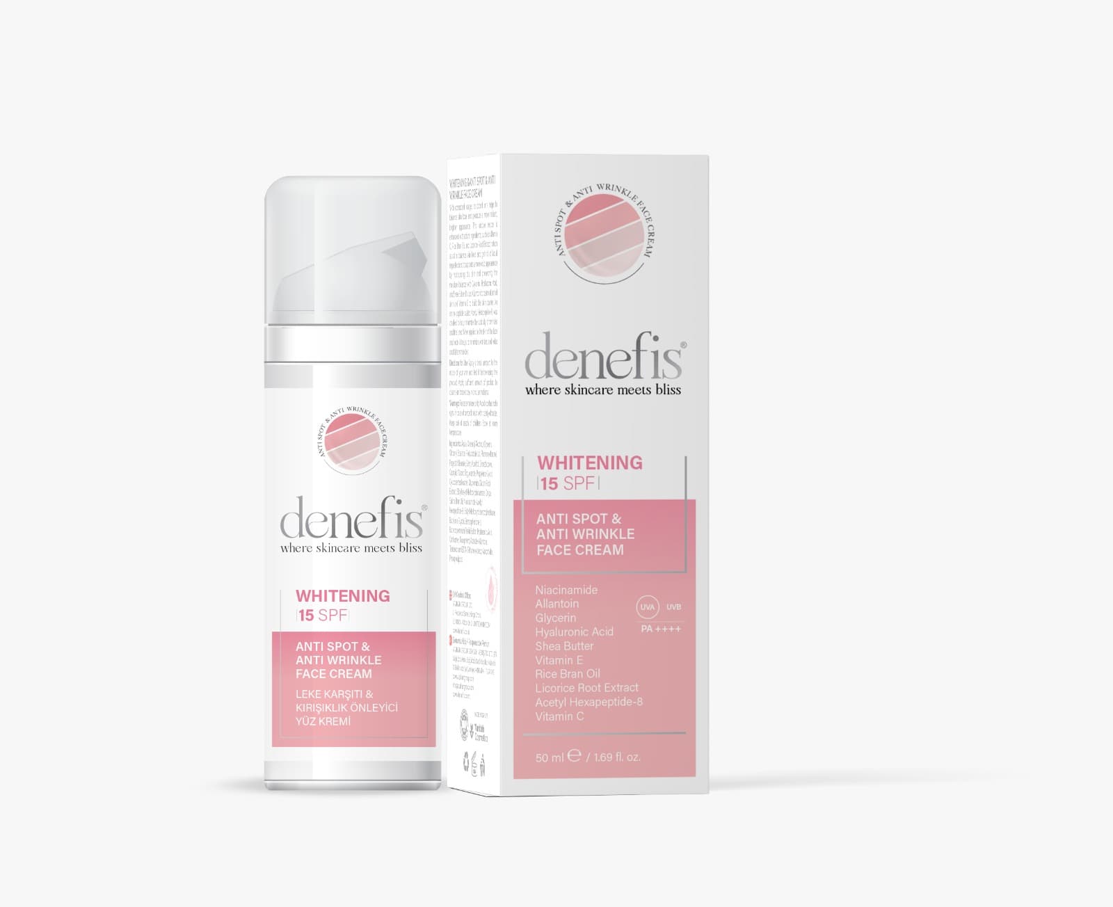 Denefis Anti Spot & Anti Wrinkle Whitening Face Cream 15 SPF