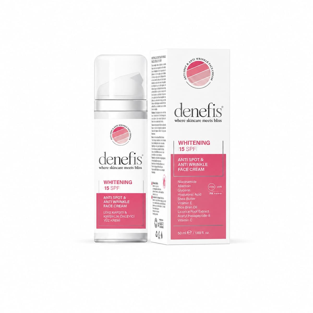 Denefis Anti Spot & Anti Wrinkle Whitening Face Cream 15 SPF - Image 1